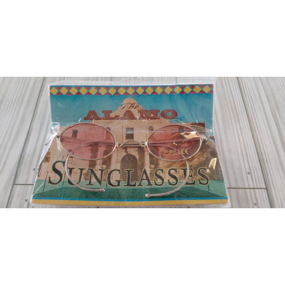 The Alamo round sunglasses with‎ pink lenses UV 400 protection Souvenirs Texas